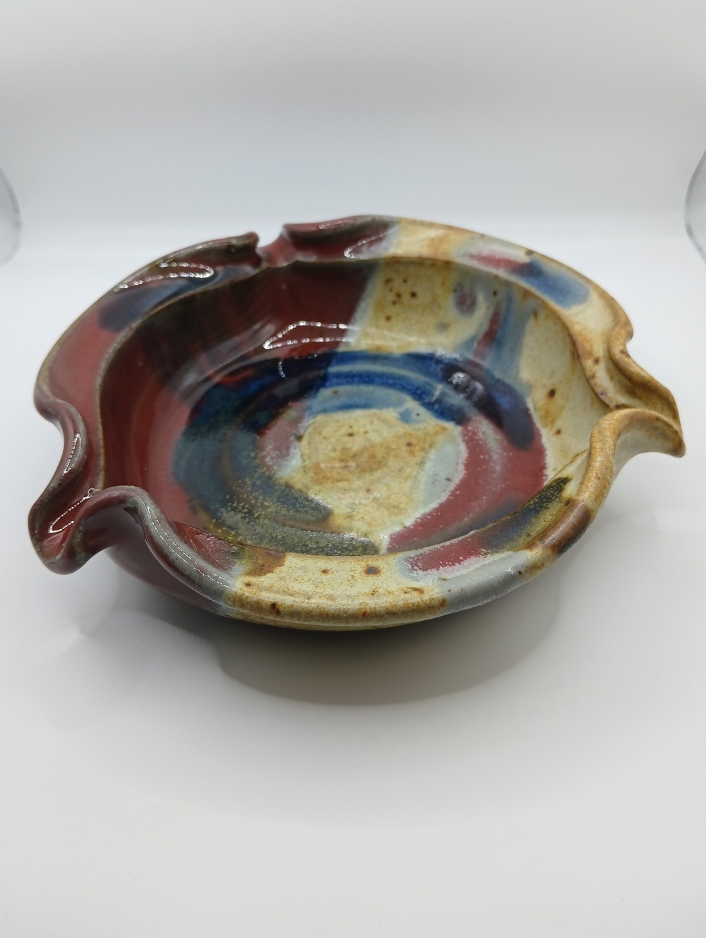 Handcrafted Ayers Pottery Brie Mini Pie Baker Studio Stoneware Ruffled Edge